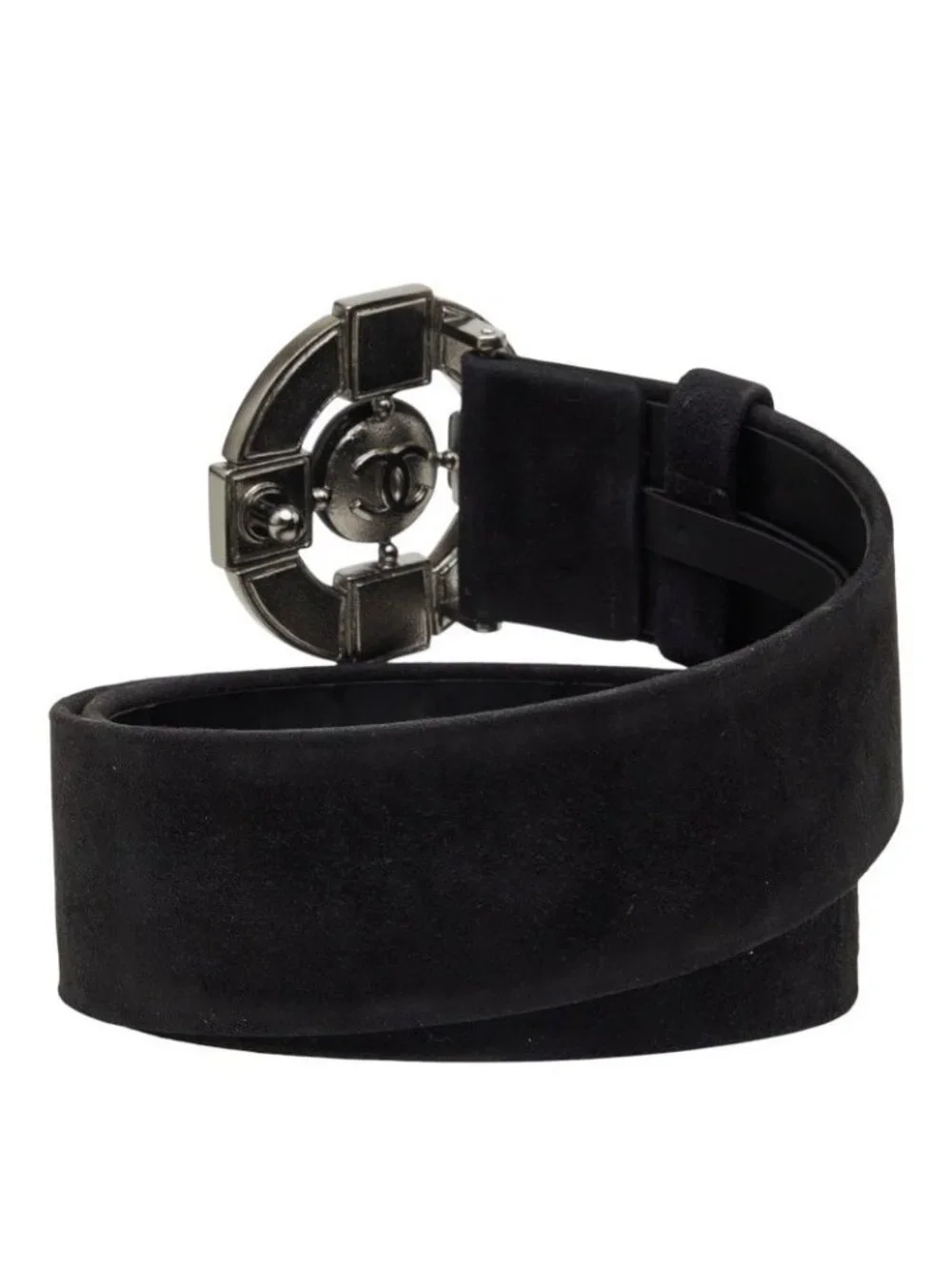 ★SOLD★ Chanel Belt 80 32 Black Suede Color Stone - Picture 3 of 7